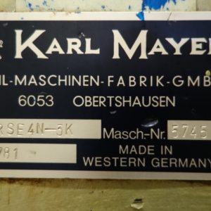 Used Pre-owned Karl Mayer RSE4N-3K sold by D&S International Warp Knitting Spare Parts and Machinery