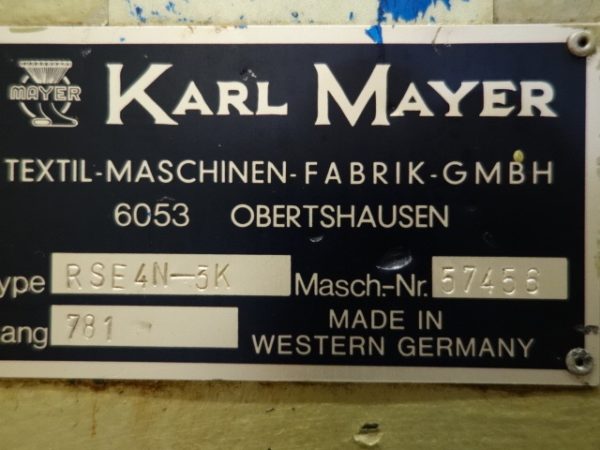 Used Pre-owned Karl Mayer RSE4N-3K sold by D&S International Warp Knitting Spare Parts and Machinery