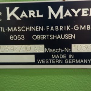 Used Pre-owned Karl Mayer DS 42/40 NC sold by D&S International Warp Knitting Spare Parts and Machinery
