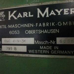 Used Pre-owned Karl Mayer RSE4N-3K sold by D&S International Warp Knitting Spare Parts and Machinery
