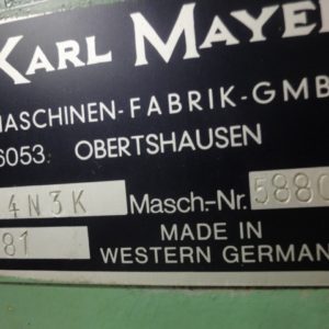 Used Pre-owned Karl Mayer RSE4N-3K sold by D&S International Warp Knitting Spare Parts and Machinery