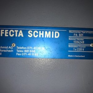 Used Pre-owned Perfecta PA801 sold by D&S International Warp Knitting Spare Parts and Machinery